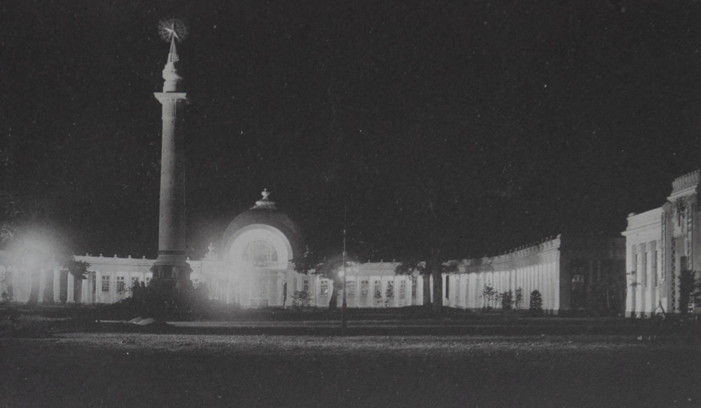 開道50年記念北海道博覧会第1会場「水産館」夜景